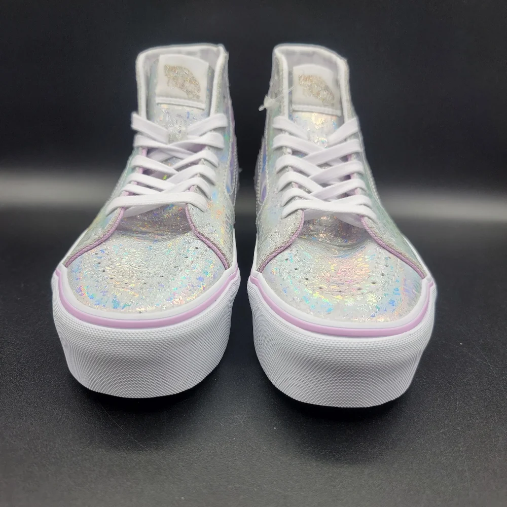 Vans Sk8-Hi Platform Butterfly Silver Purple White Women's Shoes Size 7.5 New